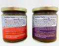 Two jars with nutrition labels on a white background